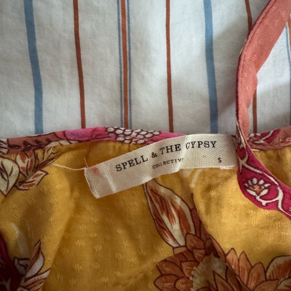 Spell & the Gypsy Floral Dress with Pink and Yellow Accents. Size small - Picture 2 of 3